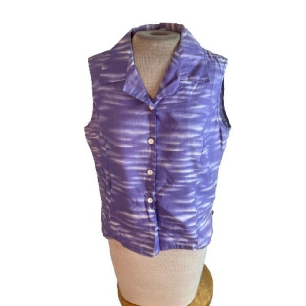 Vintage Jade Fashions Hawaii Sleeveless Top Shirt Blouse Purple XL